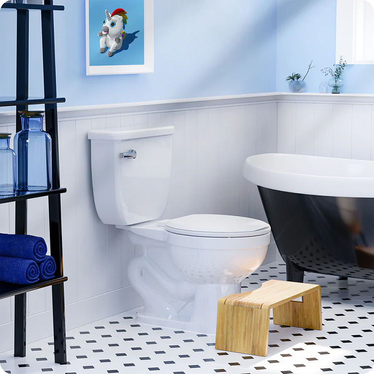 Sammenleggbar toalettkrakk av bambus, Squatty Potty