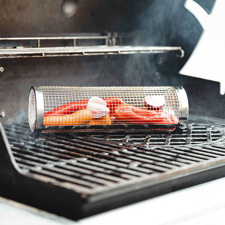 Sylinderformet grillkurv