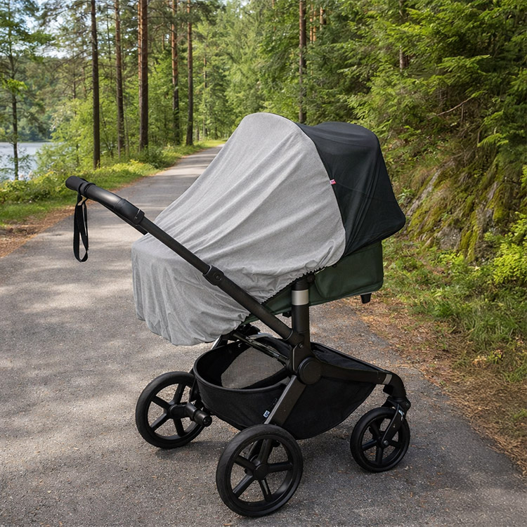 Myggnett med UV-beskyttelse til barnevogn